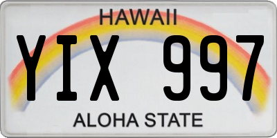 HI license plate YIX997