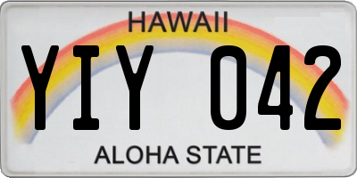 HI license plate YIY042