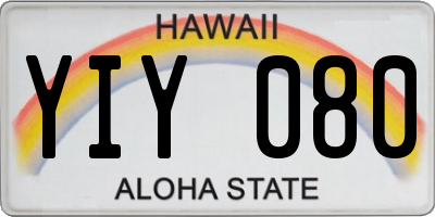 HI license plate YIY080