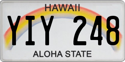 HI license plate YIY248