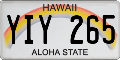 HI license plate YIY265