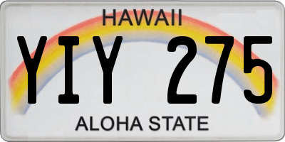HI license plate YIY275