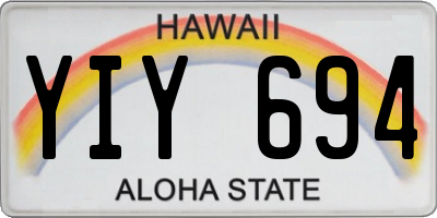 HI license plate YIY694