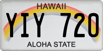 HI license plate YIY720