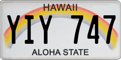 HI license plate YIY747