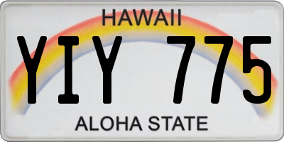 HI license plate YIY775