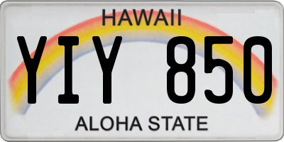 HI license plate YIY850