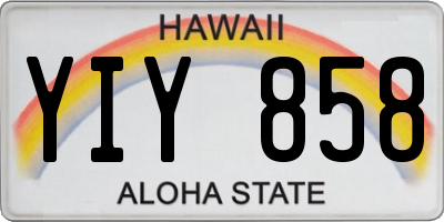 HI license plate YIY858