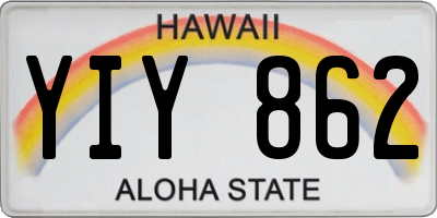 HI license plate YIY862