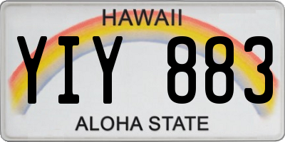 HI license plate YIY883