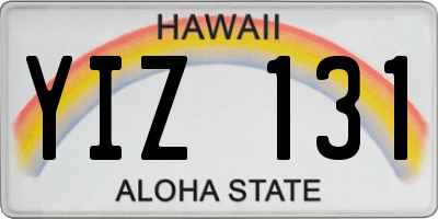 HI license plate YIZ131