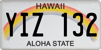 HI license plate YIZ132