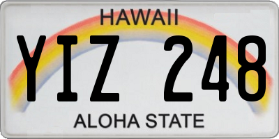 HI license plate YIZ248