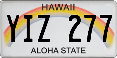 HI license plate YIZ277