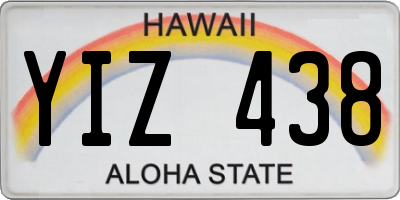 HI license plate YIZ438