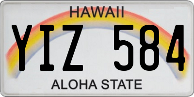 HI license plate YIZ584