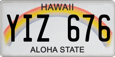 HI license plate YIZ676