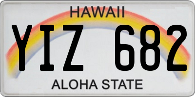 HI license plate YIZ682