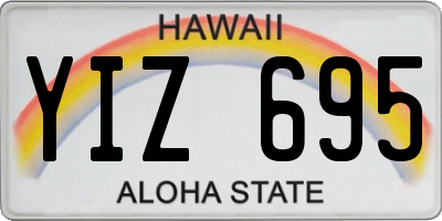 HI license plate YIZ695