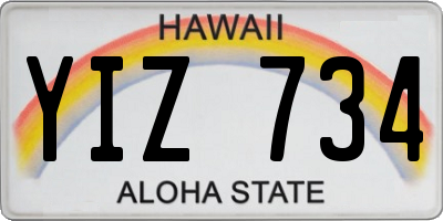 HI license plate YIZ734