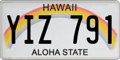 HI license plate YIZ791