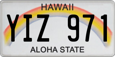 HI license plate YIZ971