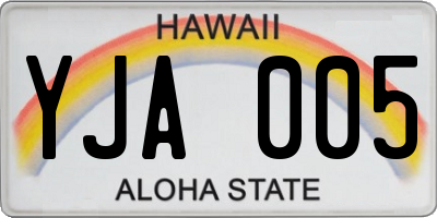 HI license plate YJA005