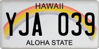 HI license plate YJA039