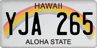 HI license plate YJA265