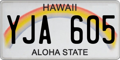 HI license plate YJA605