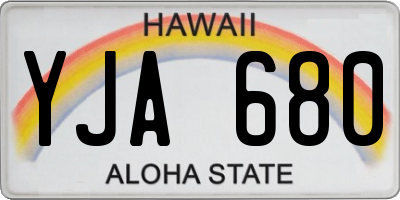 HI license plate YJA680