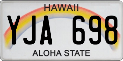HI license plate YJA698