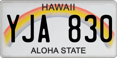 HI license plate YJA830