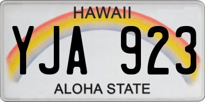 HI license plate YJA923