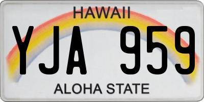 HI license plate YJA959