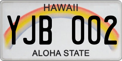 HI license plate YJB002