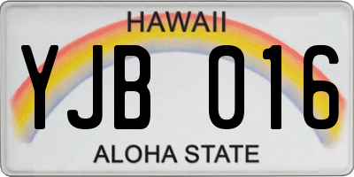 HI license plate YJB016