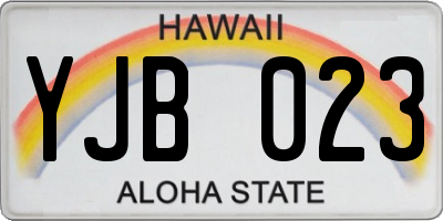 HI license plate YJB023