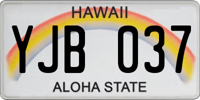 HI license plate YJB037
