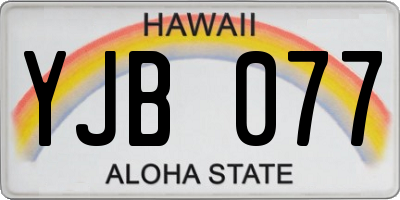 HI license plate YJB077