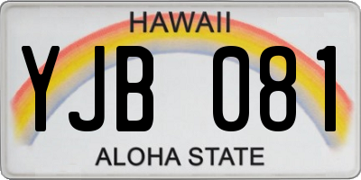 HI license plate YJB081