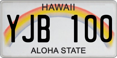 HI license plate YJB100