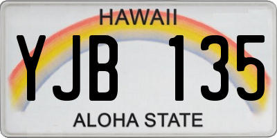 HI license plate YJB135