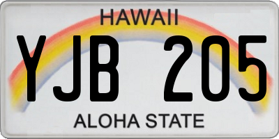 HI license plate YJB205