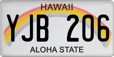 HI license plate YJB206