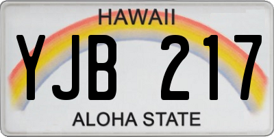 HI license plate YJB217
