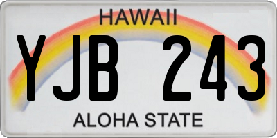 HI license plate YJB243