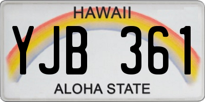 HI license plate YJB361