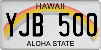 HI license plate YJB500