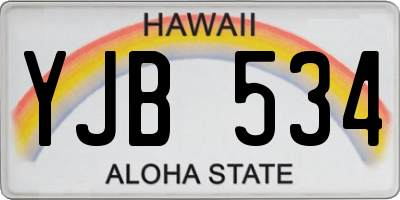 HI license plate YJB534